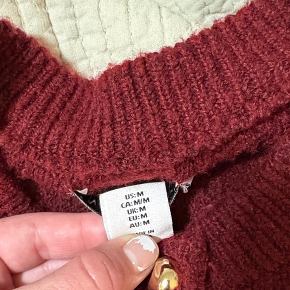 Sincerely Jules Deep Red Button-Up Cardigan - Picture 3 of 5